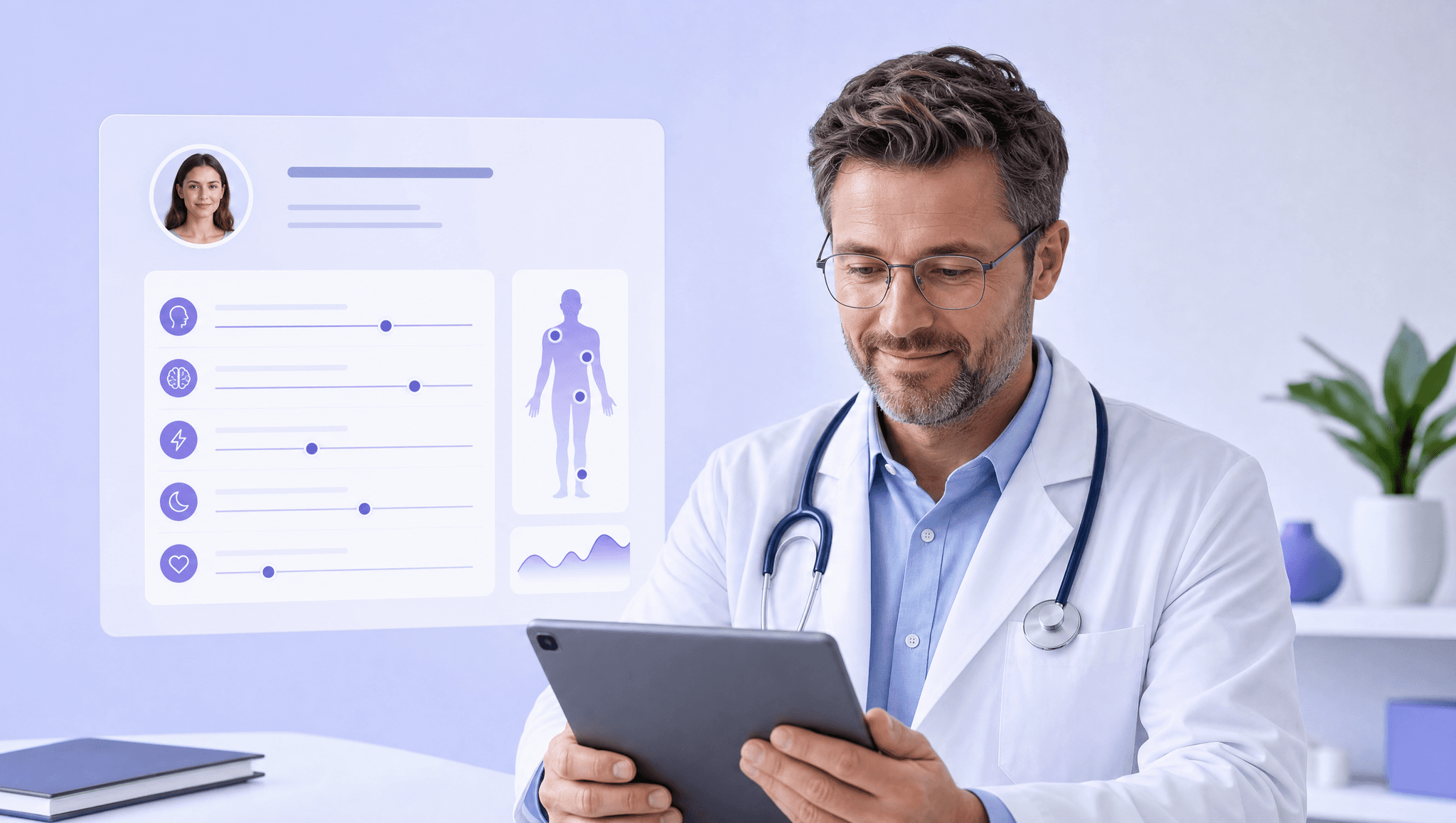 Approbierter Arzt prüft Patientenanfrage digital
