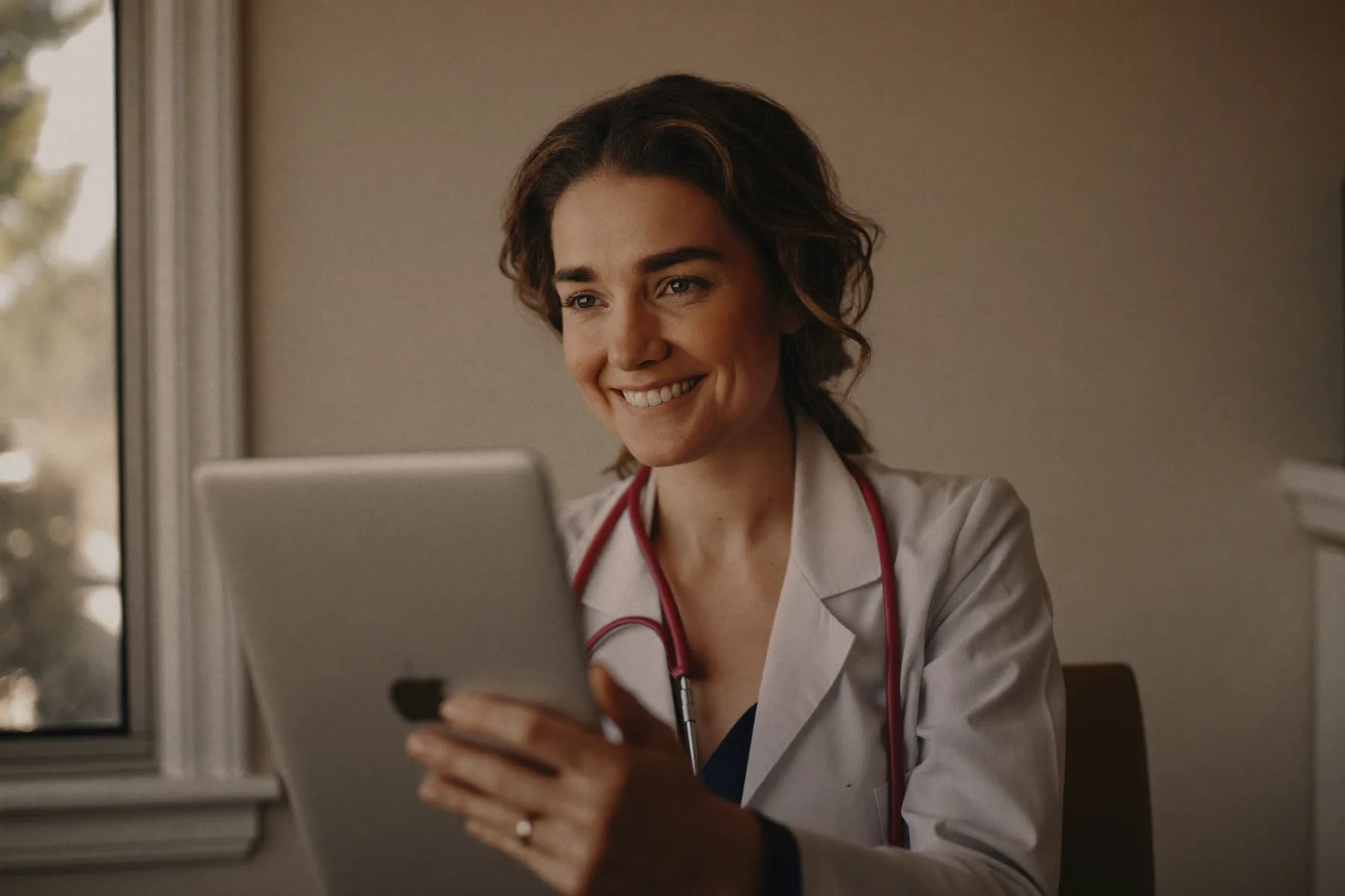 Ein ruhiger Moment zu Hause — Telemedizin in den Alltag integriert